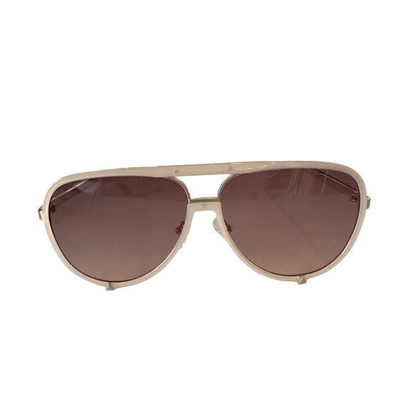 Quay *NEW* High Profile Bone Frame/Brown Fawn Lens Aviator Sunglasses - Picture 3 of 5
